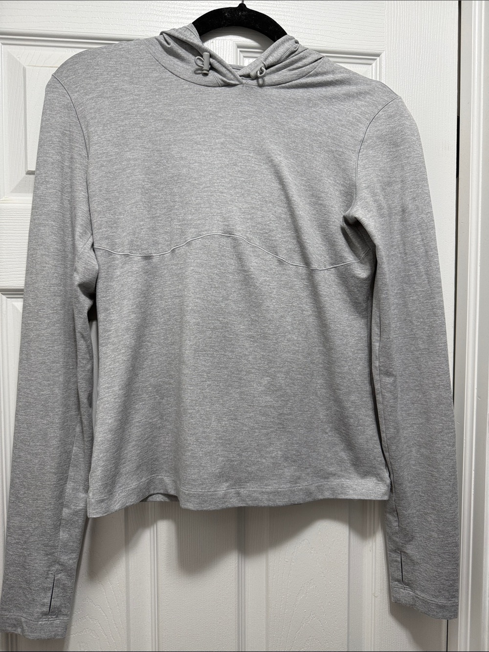 Alo Yoga Alosoft Light Gray Hooded Long Sleeve Top